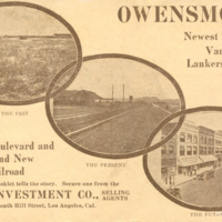 Advertisement for land parcels in Owensmouth, CA.