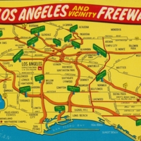 Cartoon map of Los Angeles and Vicinity Freeways.