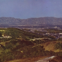 Panoramic view of the San Fernando Valley from the foothills of the Santa Monica Mountans. 