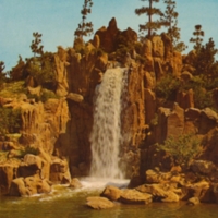 Panoramic waterfall, Busch Gardens, Van Nuys, CA.