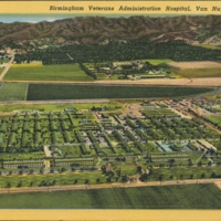 Aerial view of Birmingham Veteran's Hospital, Van Nuys, CA.