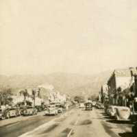 Street scene, Olive St. looking northwest, Burbank, CA.