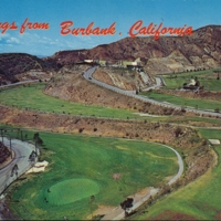 Aerial view of Castaways Restaurant, Burbank, CA.