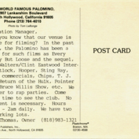 Palomino Postcard <br />
