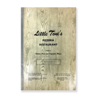 Menu from Little Toni’s Pizzeria Restaurant, North Hollywood and Woodland Hills, CA.