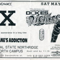 Goldenvoice’s flyer for X, Jane’s Addiction, and the Dickies