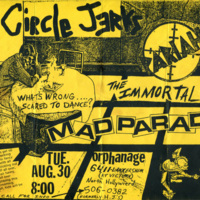 Flyer for Circle Jerks, The Immortals, Pariah, Mad Parade