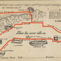 Girard, CA. Map of a bus tour.