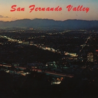 Aerial view of Universal City at sunset.