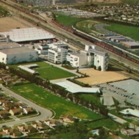 Aerial view of the Jos. Schlitz Brewery, Van Nuys, CA.