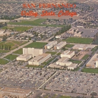 Aerial view of San Fernando Valley State College, Northridge, CA.