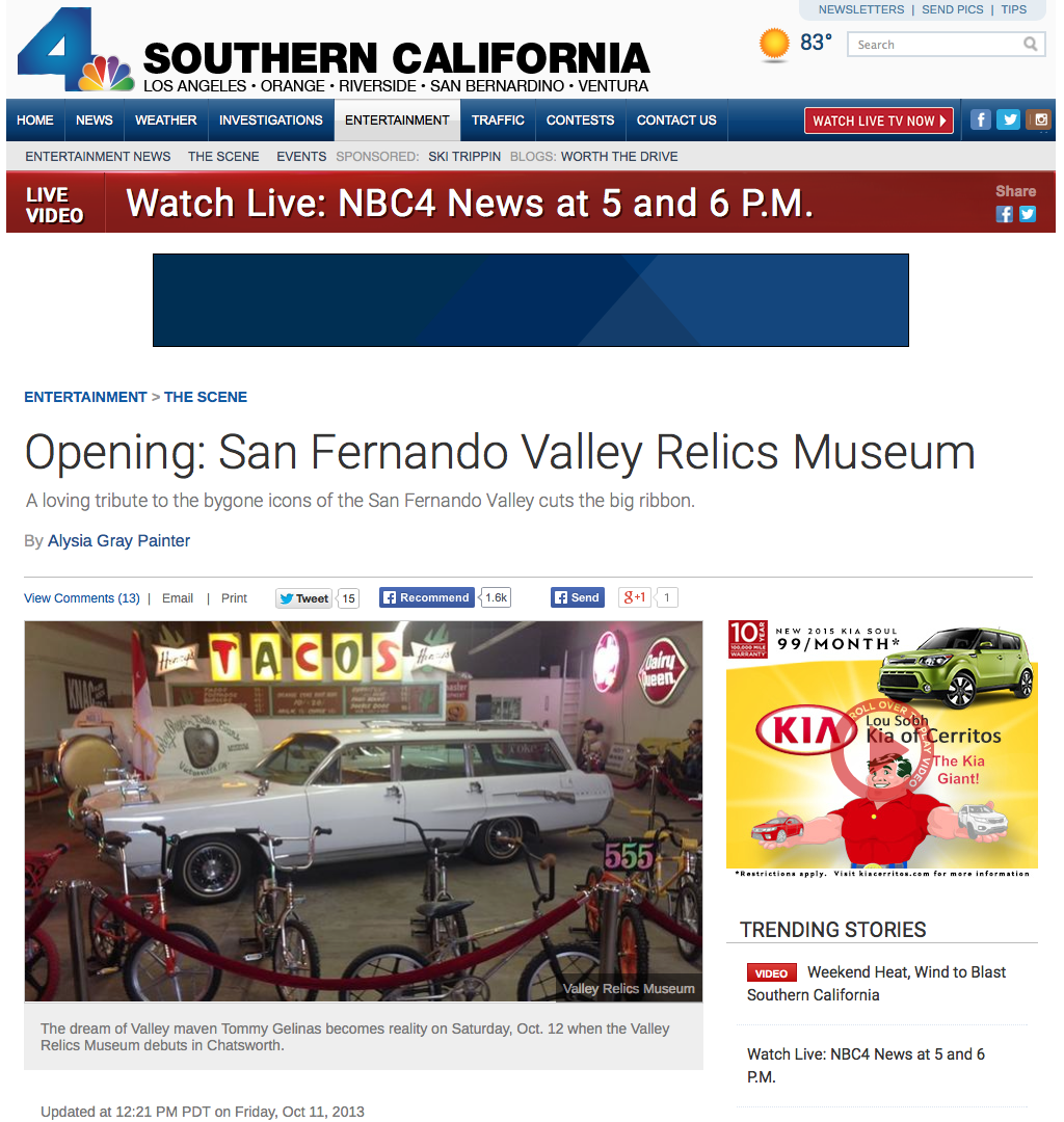 VALLEY RELICS FEATURED ON NBC CHANNEL 4